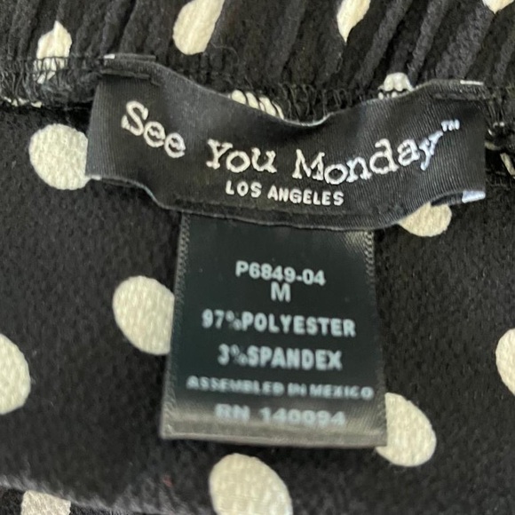 See You Monday Black and White Asymmetrical Polka Dot Skirt - Picture 4 of 4